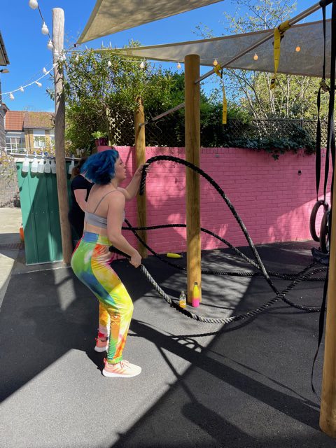 Battle ropes in Outdoor Gym Hackney